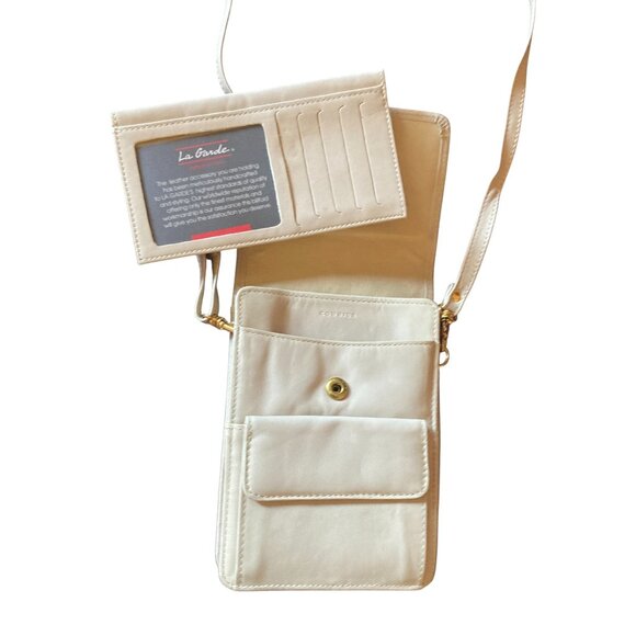 La Garde NWOT Beige Cowhide Leather Crossbody Bag Minimalist - Picture 5 of 8